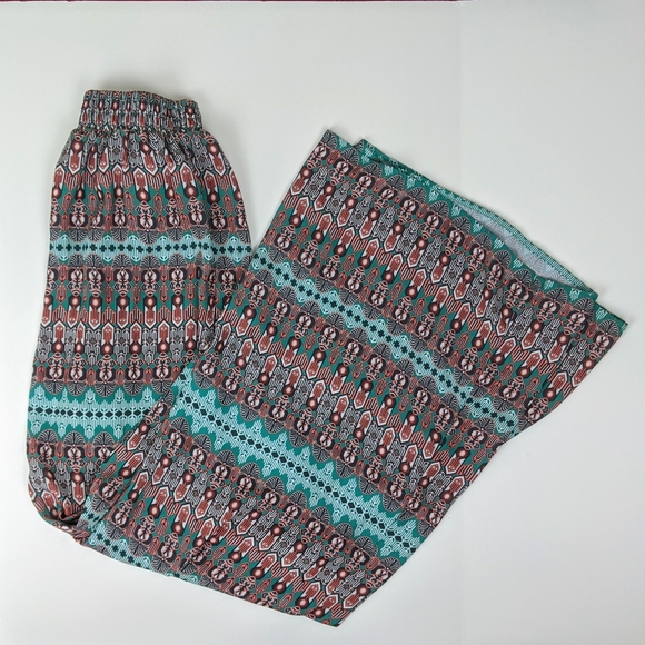 Coco+Jameson Hippie Boho Flowy Wide Leg Pants - Picture 1 of 5